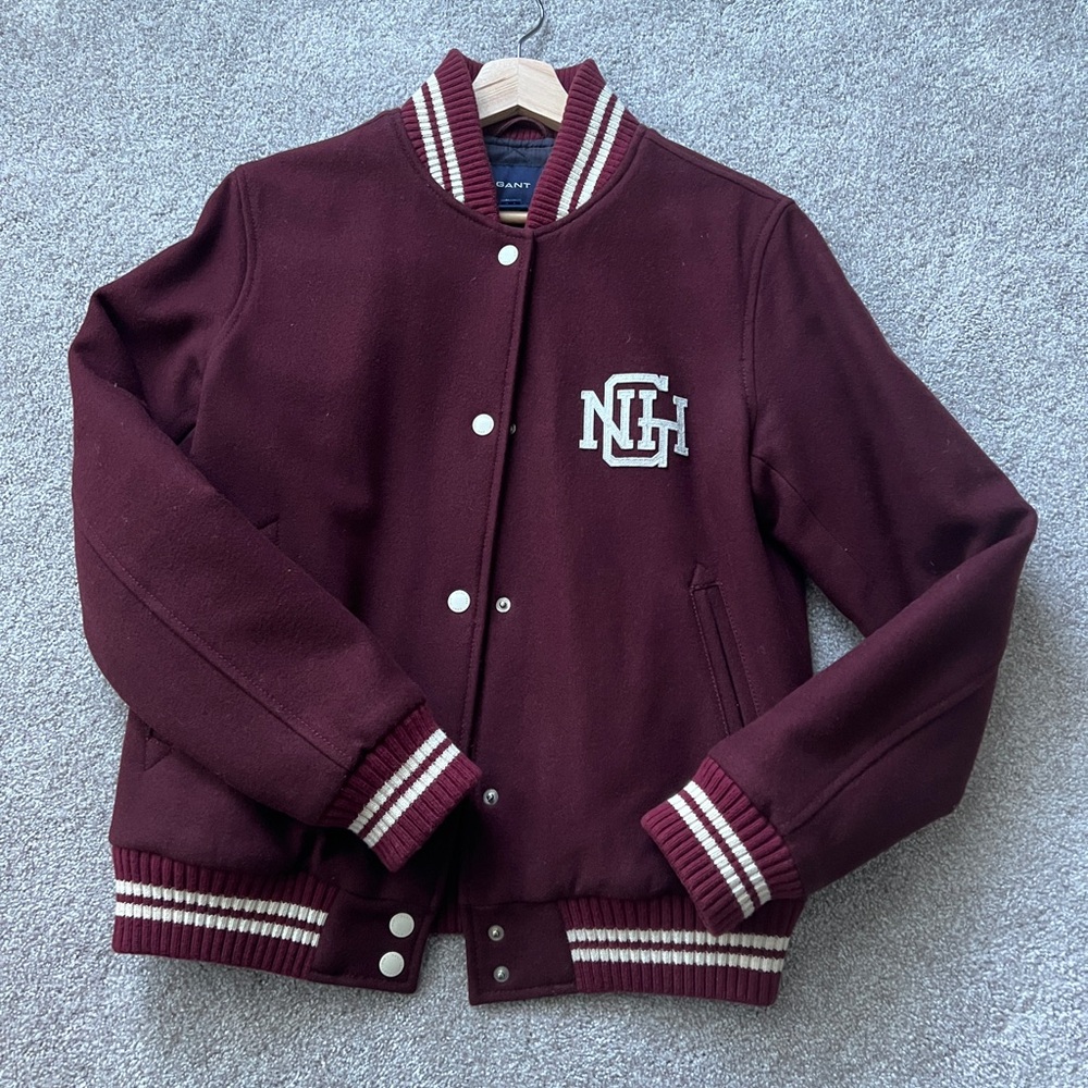 Gant Burgundy Jacket with Cream Stripes 100%wool